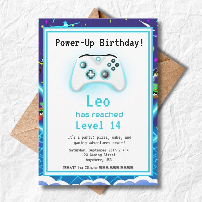 Epic Gamer Happy 14 Birthday Invite Critical Hit! (Creator Uploaded)