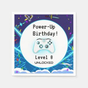 Epic Gamer Happy 8th Birthday Invite Critical Hit! Napkin