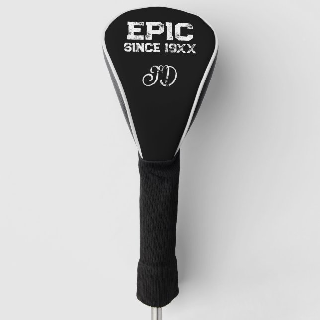 EPIC golf driver cover. Custom sock with initials. Golf Head Cover (Front)
