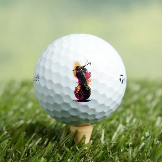 Epic Golf Swing – Colour Splash Art Golf Ball (Insitu Tee)
