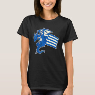 Epic Greek Dragon Proud Greece Flag T-Shirt