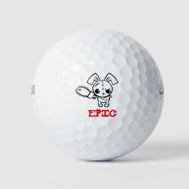 Epic Grumpy Voodoo Bunny Golf Balls (Front)