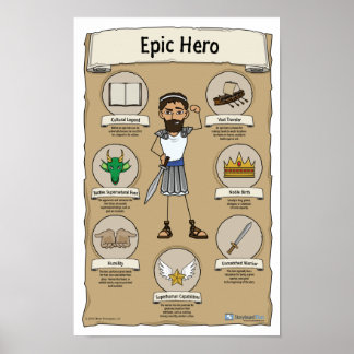 Epic Hero Classroom Poster - White background
