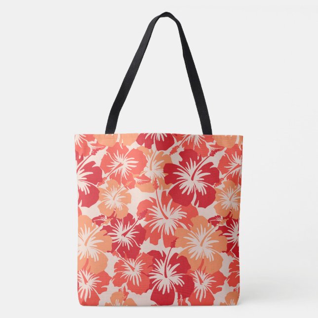 Epic Hibiscus Hawaiian Floral Aloha Beach Bag (Front)