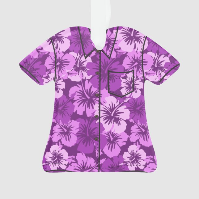 Epic Hibiscus Hawaiian Floral Aloha Shirt Ornament (Front)