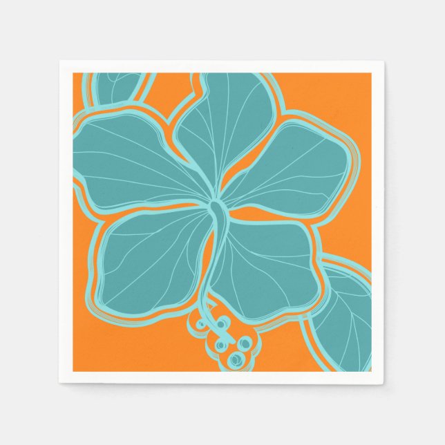 Epic Hibiscus Hawaiian Floral Napkin (Front)