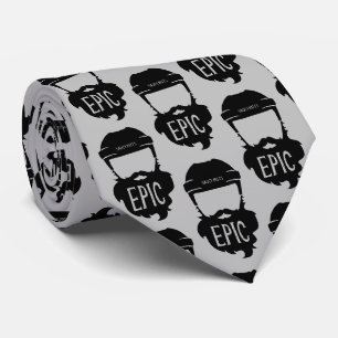 Epic Hockey Playoff Beard Grey Tie