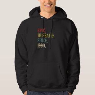 Epic Husband Since 1990 Retro 32nd Wedding Anivers Hoodie