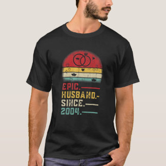 Epic Husband Since 2004 Wedding Graphic 18Th Anniv T-Shirt