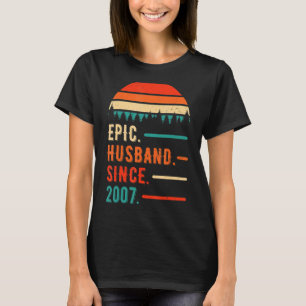 Epic Husband Since 2007 15 Years 15th Wedding Anni T-Shirt