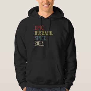 Epic Husband Since 2012 10th Wedding Aniversary Hoodie