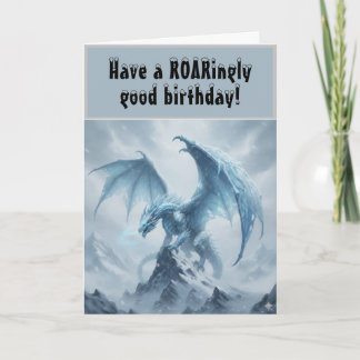 Epic Ice Dragon Fantasy Birthday   Card