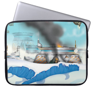Epic Ice Planet Space Battle Laptop Sleeve