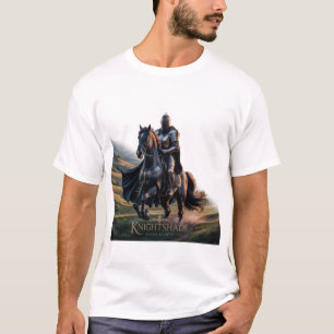 Epic Knight on Black Horse -Medieval Hero Fantasy  T-Shirt