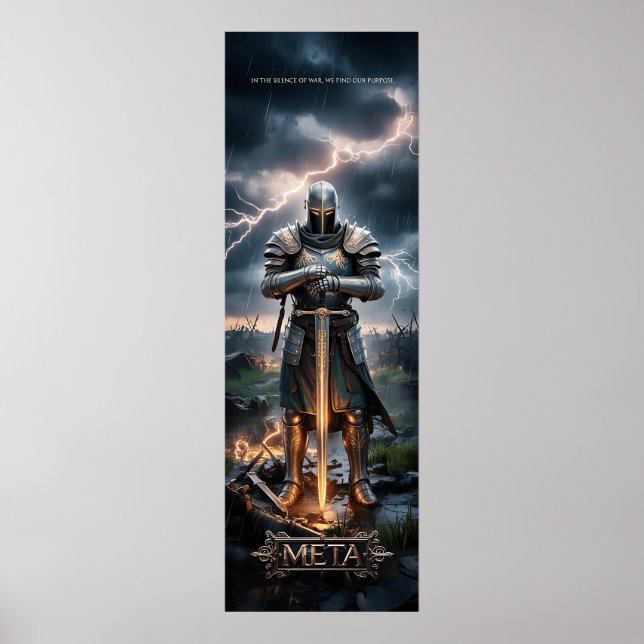 Epic Knight Warrior Poster numérique Fantas médiév (Devant)