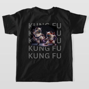 Epic Kung Fu Siamese Kittens Martial Arts Graphic T-Shirt