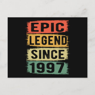 Epic Legend Since 1997 Vintage 1997 Birthday Gift Postcard