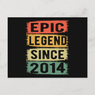 Epic Legend Since 2014 Vintage 2014 Birthday Gift Postcard
