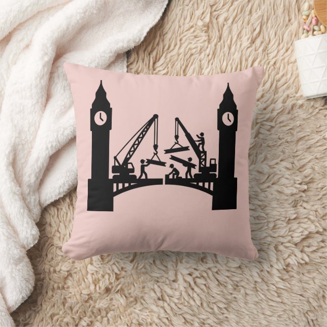 Epic london clock tower bridge construction  throw pillow (Blanket)
