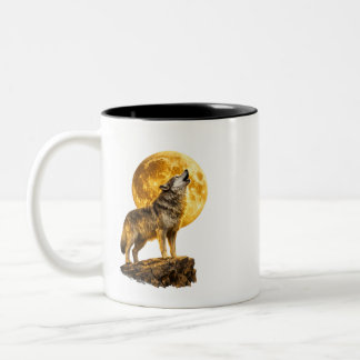 Epic Majestic Wolf Moon Double-Sided Two-Tone Mug