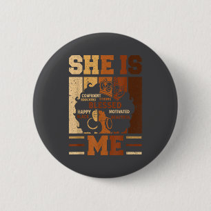 Epic Melanin Blessed She Queen Beautiful Afro Blac 2 Inch Round Button