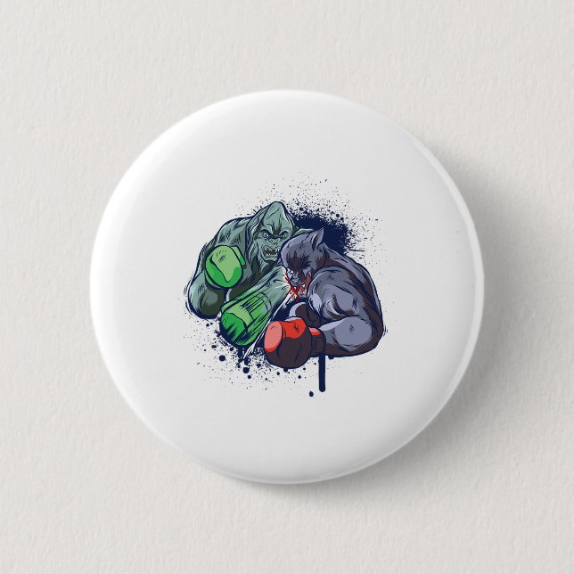 Epic Monster Boxing Battle  2 Inch Round Button (Front)