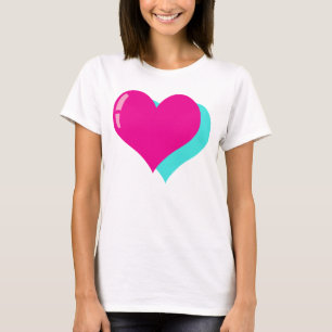 Epic Neon Retro Vaporwave Heart Design T-Shirt