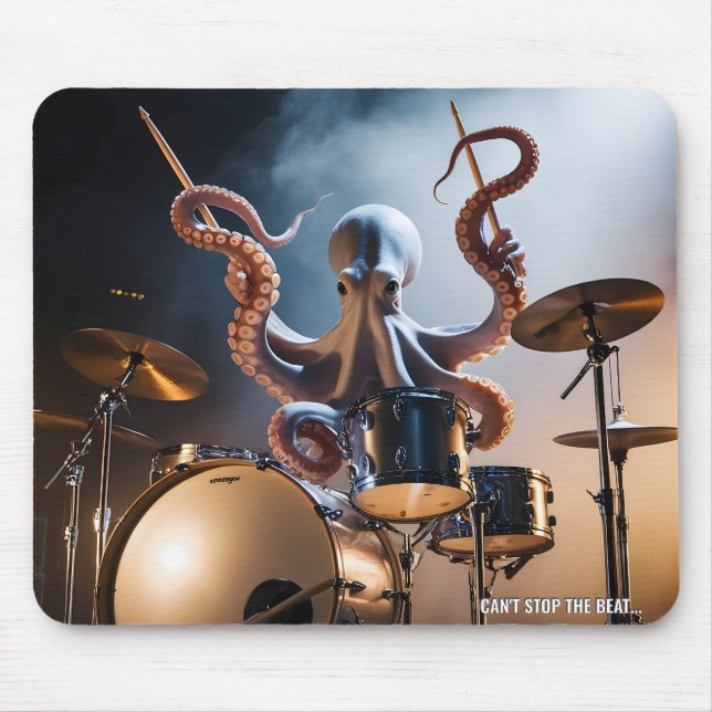 Epic Octopus Drummer Mouse Pad (Front)