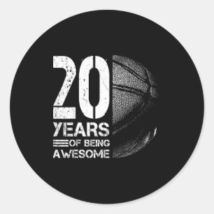 Epic Old 20 20th Player Basketball Basketball Year Classic Round Sticker