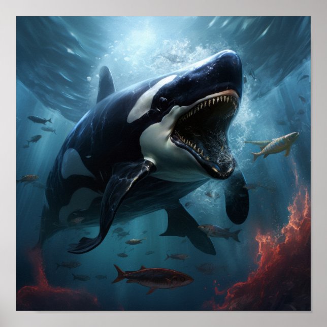 Epic Orca vs Alien Shodown - Stunning Poster Desi (Devant)