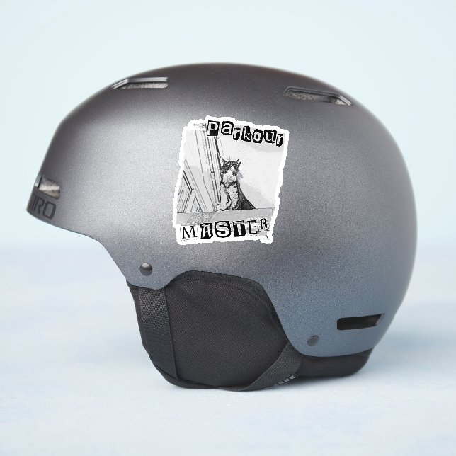 Epic Parkour Master Funny Punk Kitty Design (Helmet Side)