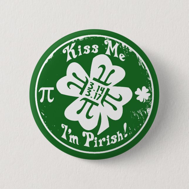 Epic Pi Day and St. Patrick's Day 2 in 1 Inch Round Button (Front)