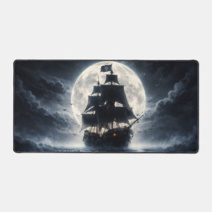 Epic Pirate Ship Moon Mouse Pad – Dark Ocean Pirat