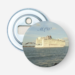 Epic Pursuit - Gull and Cruise Ship Monogrammed Bottle Opener