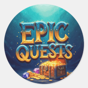 Epic Quests  Classic Round Sticker
