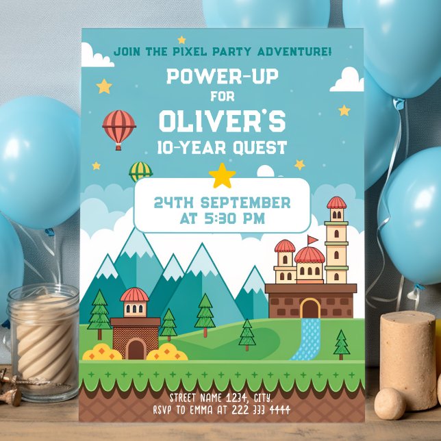 Epic Retro Game Party Invitation (Creator Uploaded)