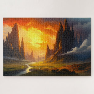 Epic Rock Mountains - Fantasy Art Jigsaw Puzzle