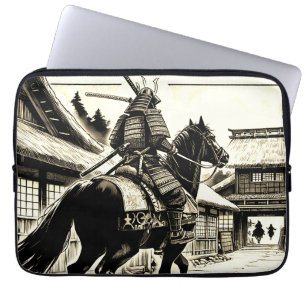 Epic Samurai Rider Manga Art Print Laptop Sleeve