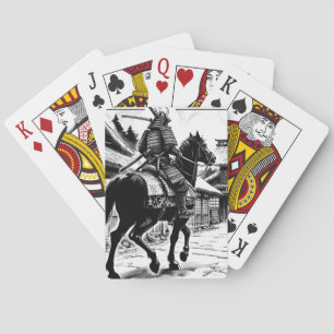 Epic Samurai Rider Manga Art Print Playing Cards