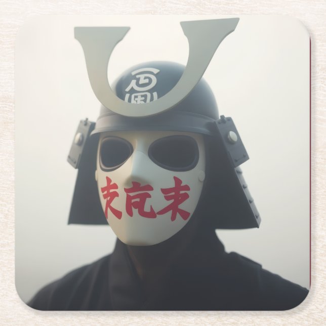 epic samurai square paper coaster (Front)