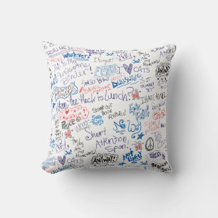 Epic School Day Doodle Time Fun Art  Throw Pillow