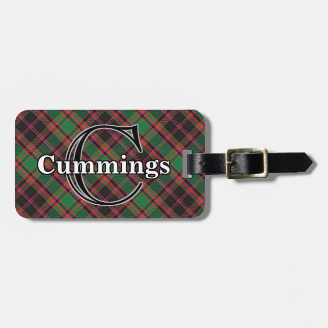 Epic Scotland Clan Cumming Hunting Tartan Luggage Tag (Front Horizontal)