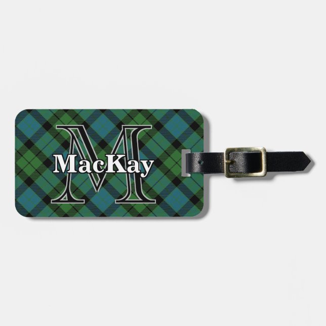 Epic Scotland Clan MacKay Ancient Tartan Luggage Tag (Front Horizontal)