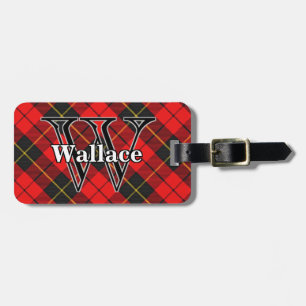 Epic Scotland Clan Wallace Red and Black Tartan Luggage Tag