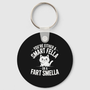 Epic Smella Cat Smart Fart Humor Spoonerism Fella Keychain
