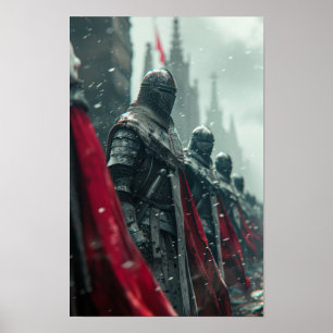 Epic Templar Knights - Hyper-realistic Poster