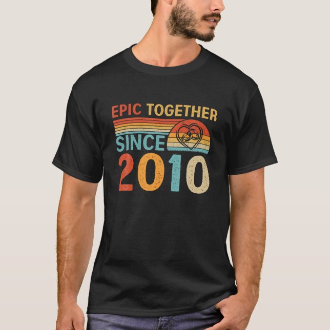 Epic Together Since 2010 Funny Couple 11Th Anniver T-Shirt (Front)