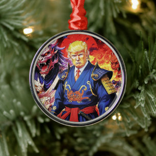 Epic Trump Samurai Anime Metal Ornament
