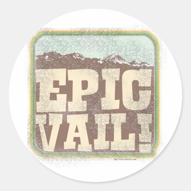Epic Vail Classic Round Sticker (Front)