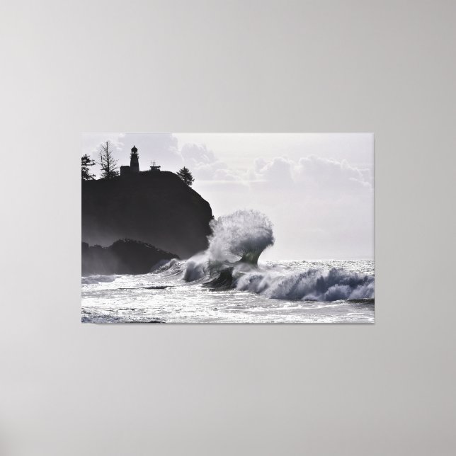 Epic Waves at Cape Disappointment, WA Canvas Print (Front)